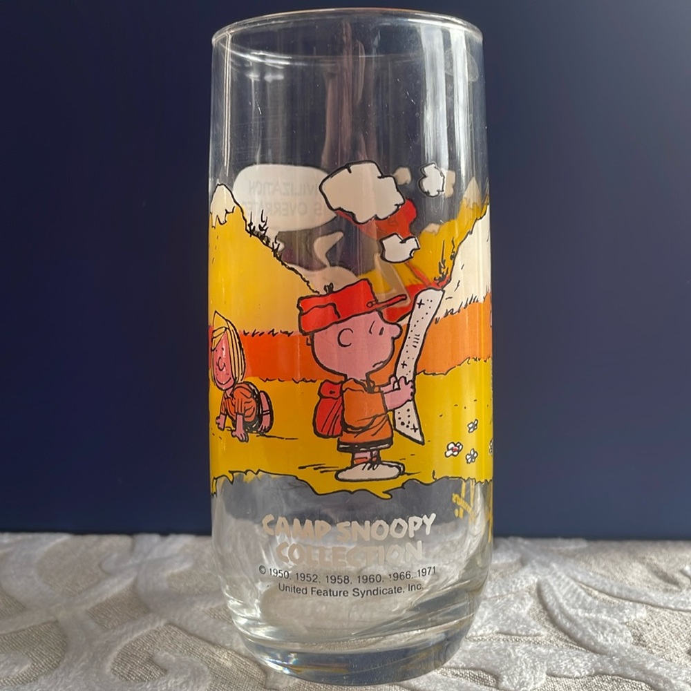 McDonald’s Camp Snoopy Collection “Civilization is Overrated” Collectible Glass